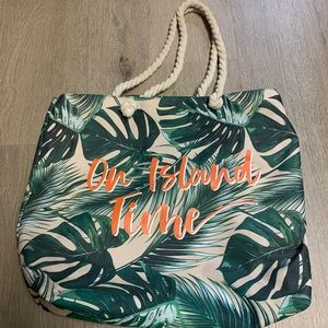 island time canvas tote
